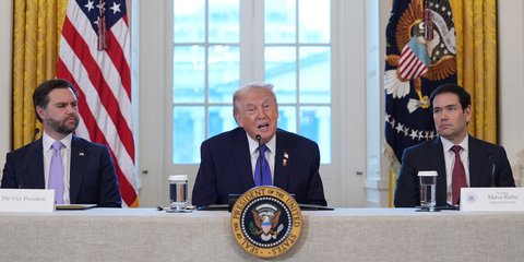 Ο πρόεδρος των ΗΠΑ, Ντόναλντ Τραμπ, ο αντιπρόεδρος Τζέι Ντι Βανς και ο ΥΠΕΞ Μάρκο Ρούμπιο 