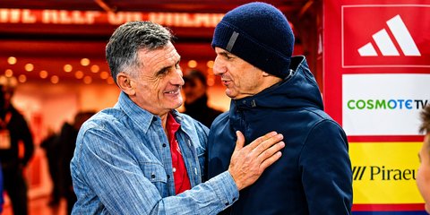 Χοσέ Λουίς Μεντιλίμπαρ και Ραζβάν Λουτσέσκου στο ντέρμπι Ολυμπιακού - ΠΑΟΚ στις 8/3/2026