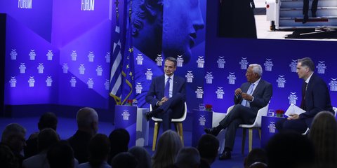 Κυριάκος Μητσοτάκης και Αντόνιο Κόστα στο Φόρουμ των Δελφών