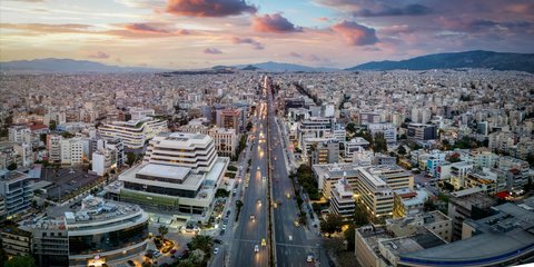 Πανοραμική λήψη από το κέντρο της Αθήνας 