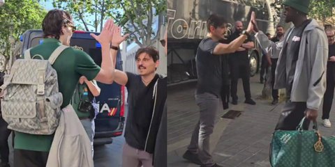 Ο Δημήτρης Γιαννακόπουλος χαιρέτησε τους παίκτες του Παναθηναϊκού κατά την αναχώρηση για Roig Arena