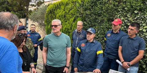 Ο Υπουργός Κλιματικής Κρίσης και Πολιτικής Προστασίας Ευάγγελος Τουρνάς πραγματοποίησε σήμερα αυτοψία στην περιοχή του Δήμου Διονύσου