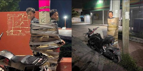 Ο άγνωστος «Μεξικανός Μπάτμαν» δένει τους φερόμενους κλέφτες μηχανών σε κολώνες 