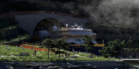 Αναπαράσταση του τούνελ για πλοία που ετοιμάζεται να κατασκευάσει η Νορβηγία