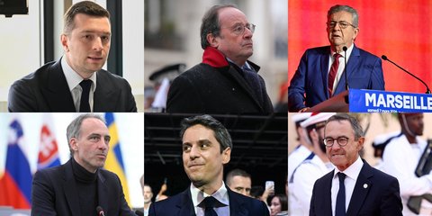Ζορντάν Μπαρντελά, Φρανσουά Ολάντ, Ζαν-Λικ Μελανσόν, Ραφαέλ Γκλικσμάν, Γκαμπριέλ Ατάλ και Μρουνό Ρεταγιό είναι πιθανό να διεκδικήσουν την προεδρία στη Γαλλία