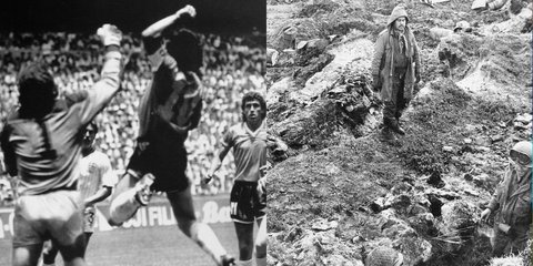 Η στιγμή από το γκολ του Μαραντόνα και τα αποτελέσματα στο Πουέρτο Αρτζεντίνο μετά τους αγγλικούς βομβαρδισμούς