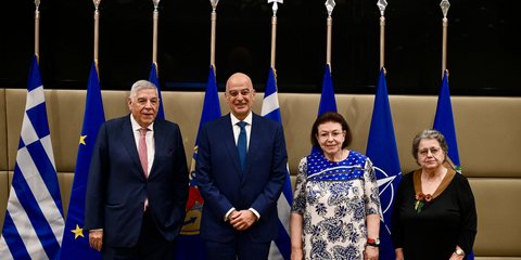 Defense Minister Nikos Dendias, Culture Minister Lina Mendoni