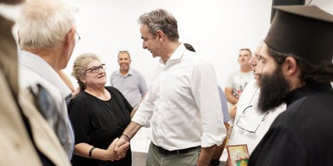 Ο Κυριάκος Μητσοτάκης στο Αγαθονήσι