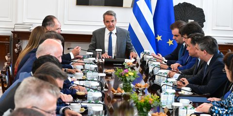 Ο Κυριάκος Μητσοτάκης στο υπουργικό συμβούλιο