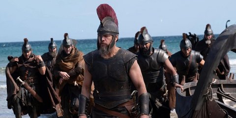 A still from Christopher Nolan's film "The Odyssey" 