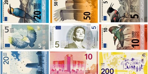 Euro banknotes