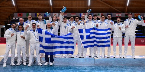 Η εθνική Ελλάδος με το ασημένιο των Μεσογειακών Αγώνων