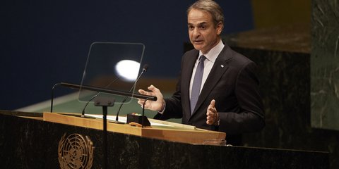 Ο Κυριάκος Μητσοτάκης στη Γενική Συνέλευση του ΟΗΕ