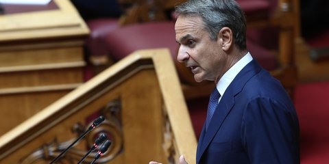 Ο Κυριάκος Μητσοτάκης στη Βουλή