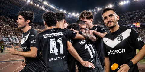 Πανηγυρικές εικόνες από το θρίαμβο του ΟΦΗ επί της Χοφενχάιμ με πρωταγωνιστές Μπουχαλάκη και Πούγγουρα