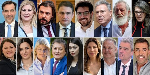 (Επάνω αριστερά): Μ. Χουρδάκης, Ρ. Θρασκιά, Π. Παππάς, Κ. Τσουκαλάς, Λ.Καρχιμάκης, Γ. Σγουρός, Μ. Αεράκης, Ο. Τελιγιορίδου (Κάτω αριστερά): Κ. Αδάμου, Ο. Μαρκογιαννάκη, Γ. Γεννιά, Α. Αυλωνίτης, Μ. Απατζίδη, Μ. Δαφέρμου, Λ. Αβραμάκης, Χρ. Κακλαμάνης, Στ. Κωνσταντινίδης