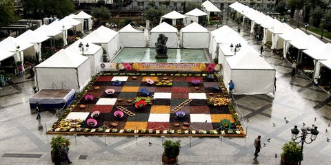 Ανθοκομική έκθεση στην πλατεία Κοτζιά