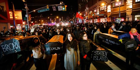 Διαδήλωση για τις δολοφονίες Αφροαμερικανών στη Νέα Υόρκη