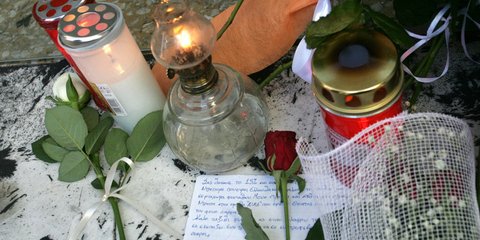 Το σημείο όπου δολοφονήθηκε ο Παύλος Φύσσας στο Κερατσίνι