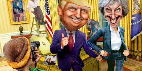 Η βρετανική Evening Standard φαντάζεται την προσεχή συνάντηση Τραμπ-Μέι