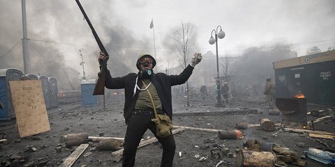 Ο πανηγυρισμός του διαδηλωτή 