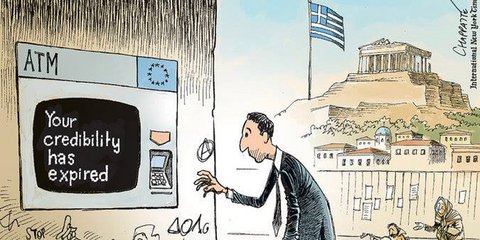 Σκίτσο στους New York Times η Ελλάδα, σήμερα.