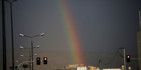 Ουράνιο τόξο στον Αττικό ουρανό