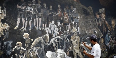 Ενας τεράστιος πίνακας για τη διάσωση που συγκίνησε τον πλανήτη