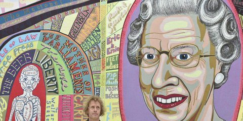 Η Βασίλισσα Ελισάβετ σε γκράφιτι: Στα εγκαίνια της έκθεσης του Γκρέισον Πέρι