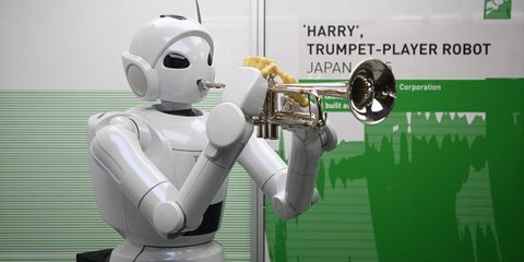 Ο χαρούμενος τρομπετίστας: Ρομπότ από την Ιαπωνία που εκτίθεται στο Μουσείο Επιστημών στο Λονδίνο