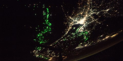 Αστροναύτης απαθανάτισε από τον Διεθνή Διαστημικό Σταθμό την πρωτεύουσα της Ταϊλάνδης, Μπανγκόκ, τη νύχτα - Φωτογραφία: EPA/NASA HANDOUT 