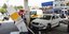 Αυτοκίνητα συγκρούστηκαν και παρέσυραν μηχανή μέσα σε βενζινάδικο στην Καβάλα/ Φωτογραφία: kavalapost