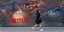 Γκράφιτι σε δρόμο των ΗΠΑ απεικονίζει έναν κροκόδειλο πάνω από το σήμα του Netflix