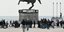 Οπαδοί του ΠΑΟΚ στο άγαλμα Μ. Αλεξάνδρου