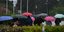 Τουρίστες με ομπρέλες στο Ζάππειο