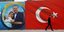 Πόστερ του Ερντογάν για τις εκλογές πλάι στην τουρκική σημαία