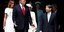 Ο Ντόναλντ Τραμπ, με τον Σίνζο Άμπε και την Μελάνια Τραμπ