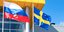 Οι σημαίες της Ρωσίας και της Σουηδίας