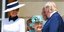 Η Μελάνια Τραμπ και ο Ντόναλντ Τραμπ κατά τη συνάντηση με τη βασίλισσα Ελισάβετ