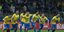 Παίκτες της Βραζιλίας πανηγυρίζουν