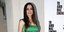 H ηθοποιός Αγγελική Δαλιάνη με πράσινο pencil φόρεμα
