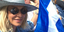 Η Άννα Βίσση με την ελληνική σημαία στο US Open 