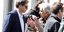 Ο Κώστας Γαβράς στα γυρίσματα της ταινίας με τον Αλέξανδρο Μπουρδούμη που θα υποδυθεί τον Αλέξη Τσίπρα