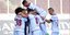 Οι παίκτες της ΑΕΛ πανηγυρίζουν ένα από τα τρία γκολ κόντρα στην Ξάνθη 
