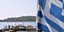 Ελληνικη σημαια και λουόμενοι 