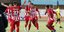 Οι ποδοσφαιριστές του Πλατανιά πανηγυρίζουν γκολ επί του Εργοτέλη