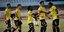 Οι ποδοσφαιριστές του Εργοτέλη πανηγυρίζουν γκολ της Παναχαϊκής