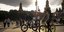 Ποδηλάτες στο κέντρο της πρωτεύουσας της Ρωσία
