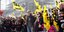  Μέλη συνδικάτων διαδηλώνουν στην έναρξη της δίκης της Fance Telecom τον περασμένο Μάιο