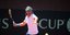 O Στέφανος Τσιτσιπάς χτυπά το μπαλάκι στο Davis Cup